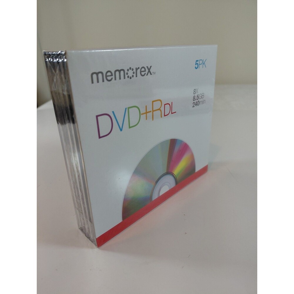 Memorex DVD+R DL 8.5GB 240min 8x Dual Layer Recordable Discs 5-Pack New Sealed